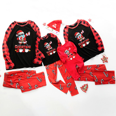 Christmas gift letter printing epidemic element family matching pajamas set on sale 7