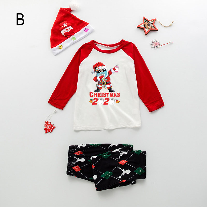 Christmas gift letter printing epidemic element family matching pajamas set on sale 4