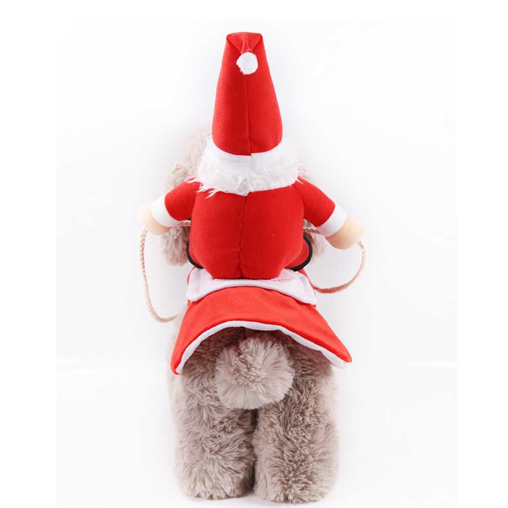 Dogs And Cats Horse Riding Clothes Santa Claus Doll Funny Pets Clothing on sale 7