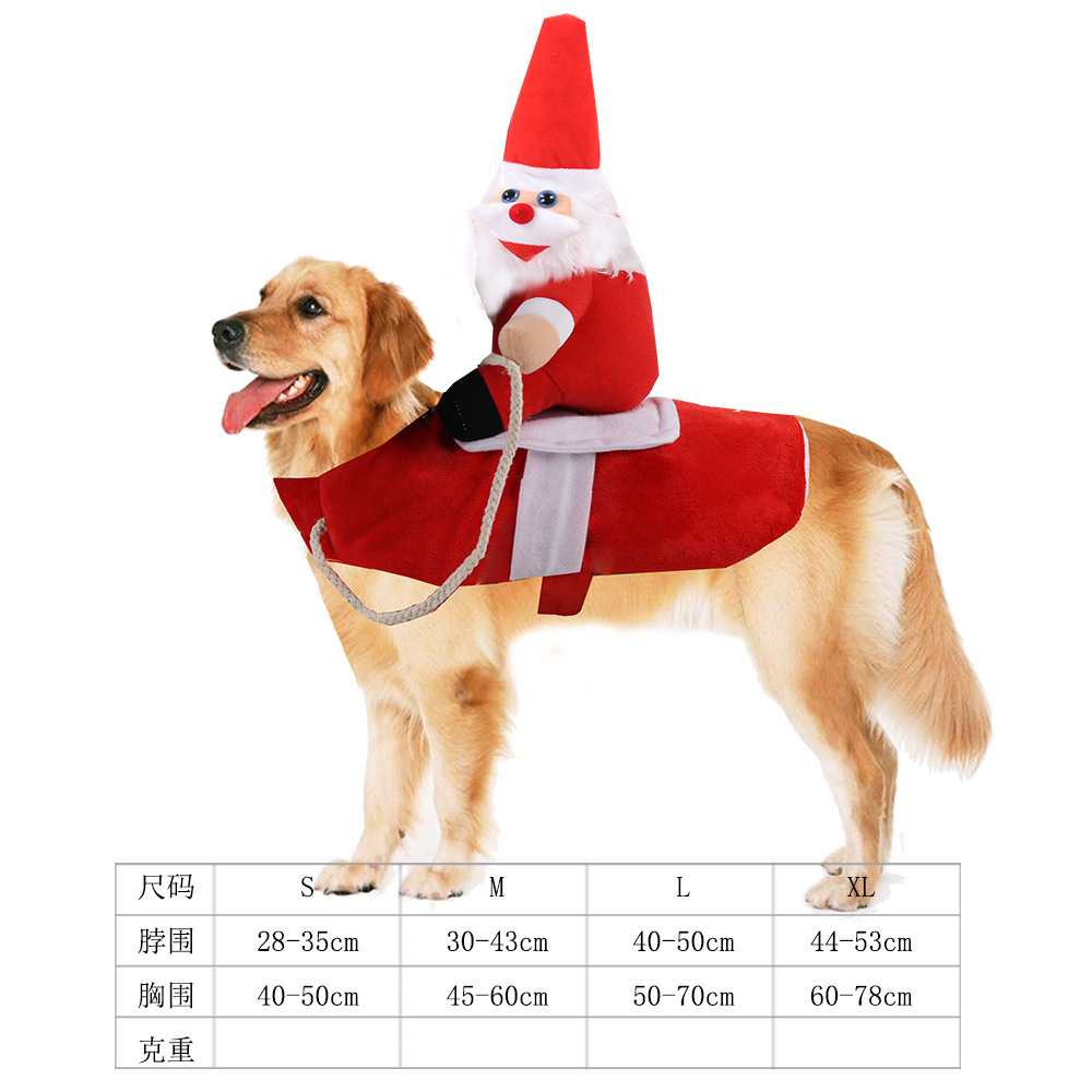 Dogs And Cats Horse Riding Clothes Santa Claus Doll Funny Pets Clothing on sale 9
