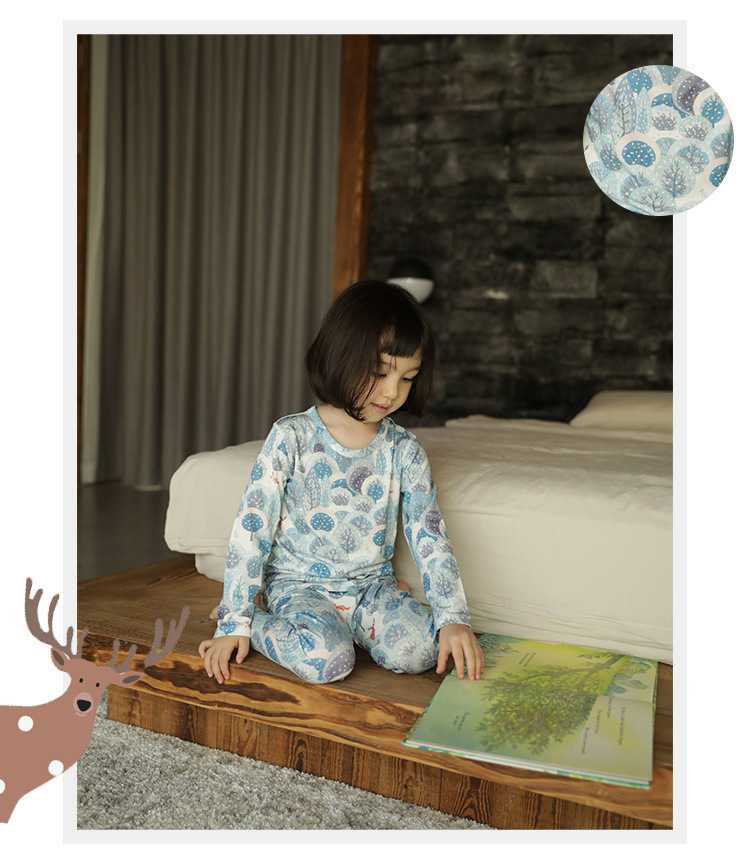 Bamboo Knitting Cartoon Parent-Child Long Sleeved Shirt And Trousers Suits on sale 20