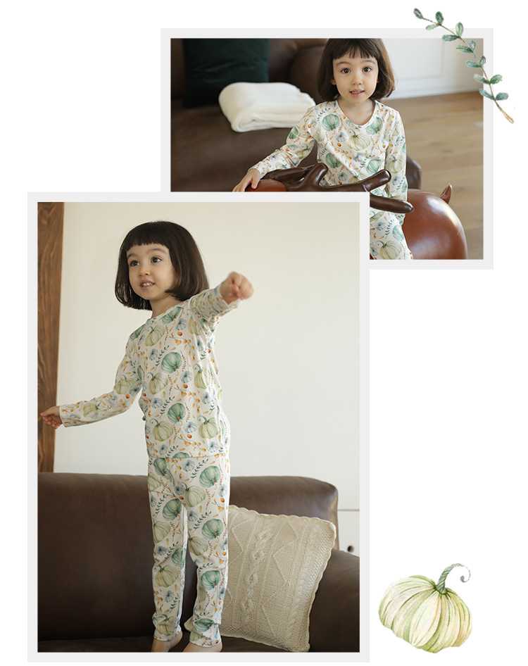Bamboo Knitting Cartoon Parent-Child Long Sleeved Shirt And Trousers Suits on sale 22