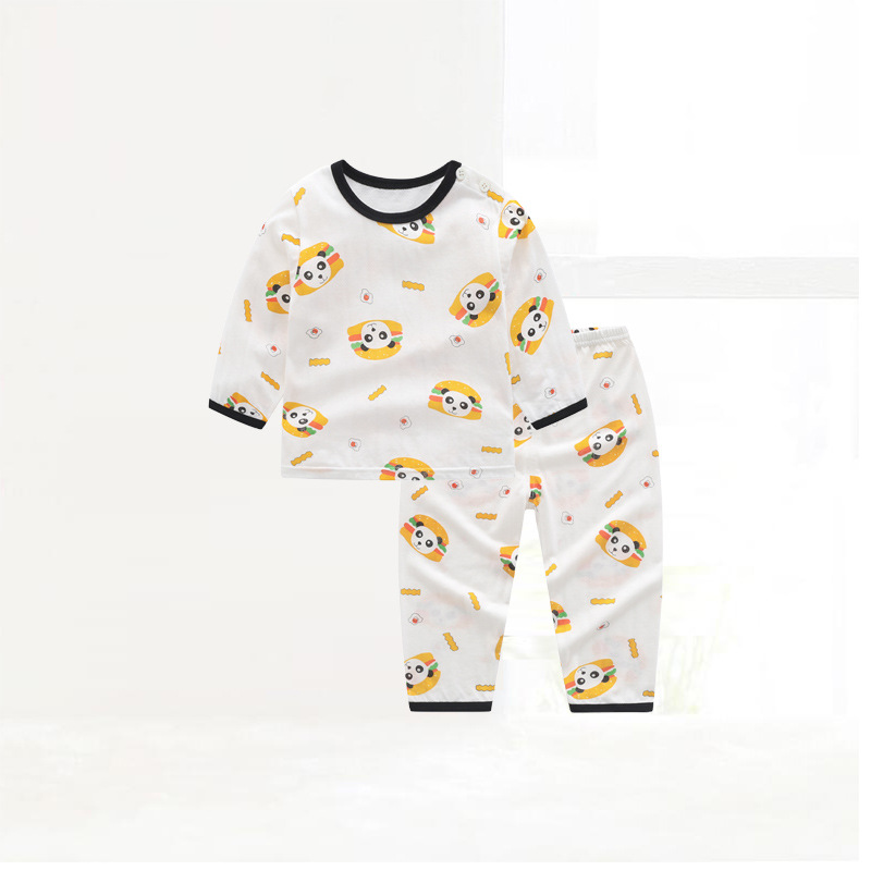 Spring And Summer Bamboo Fiber Children Suits Long Sleeved Pajamas For Boys And Girls on sale 4