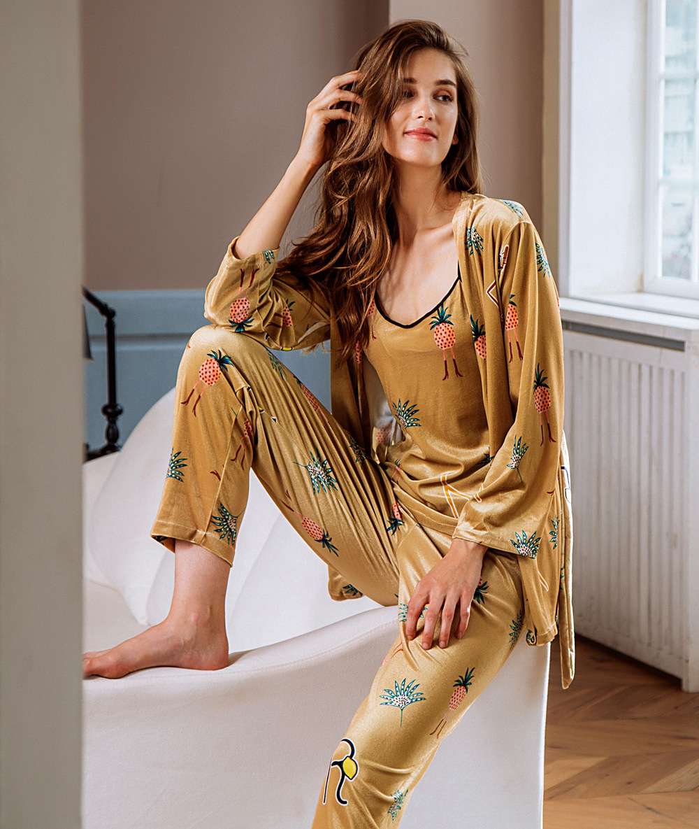  women silk pajamas