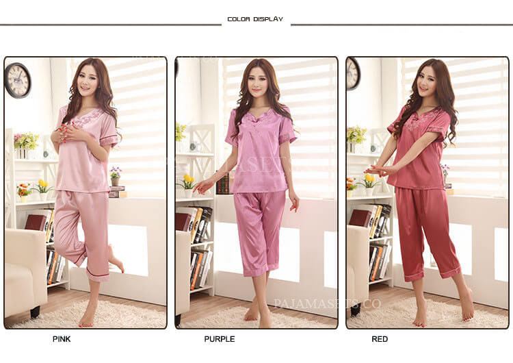  women silk pijamas