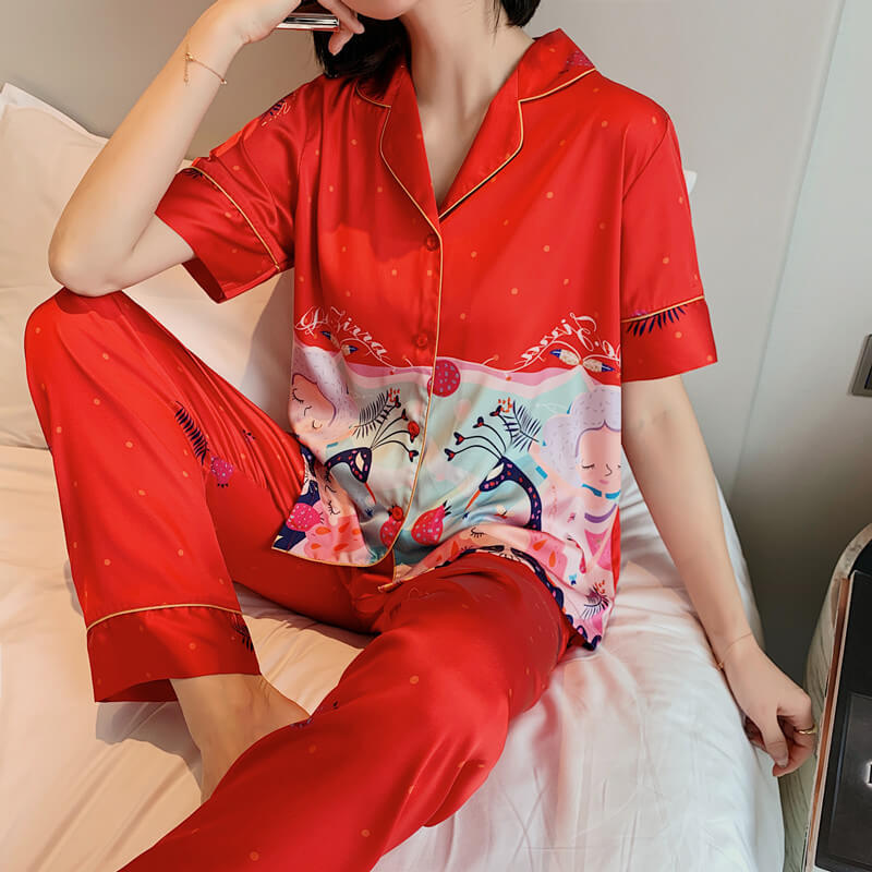  women satin pajamas