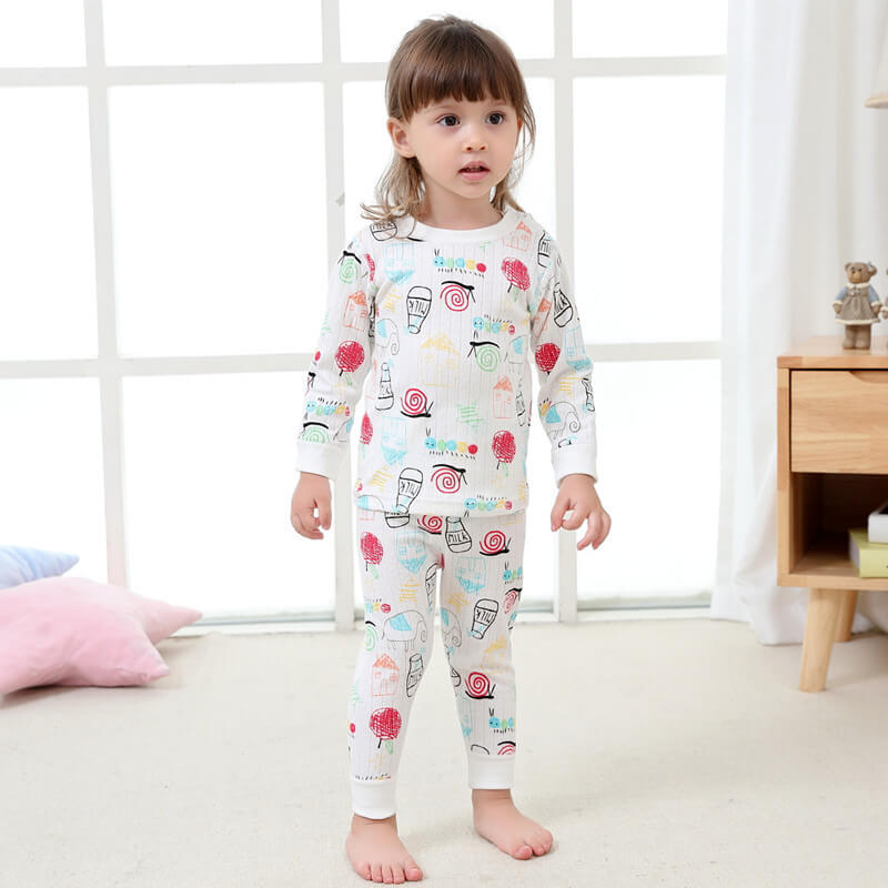 Cheap babies underwear set for spring comfy children's warm pajama sets